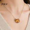 Elegant Birth Flower Jewelry Birthstone Heart Necklace, Stone And Pendant Jan To Stylish Lightweight Dec Floral Birthday Gift for Mom Wife Girlfriend
