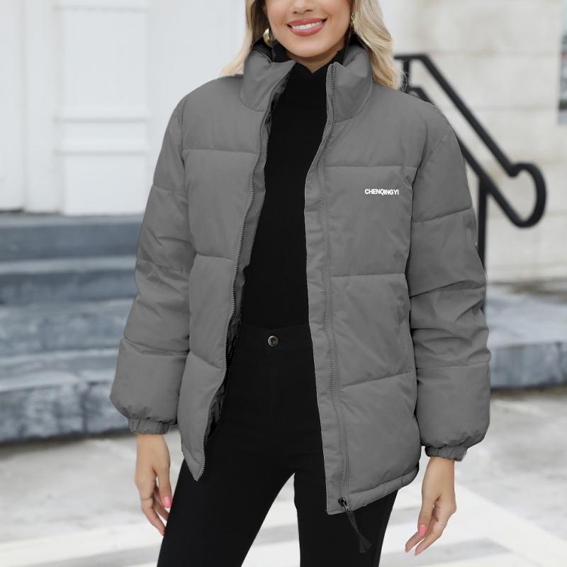 Plus Size Women's Warm Jacket Solid Color Loose Top