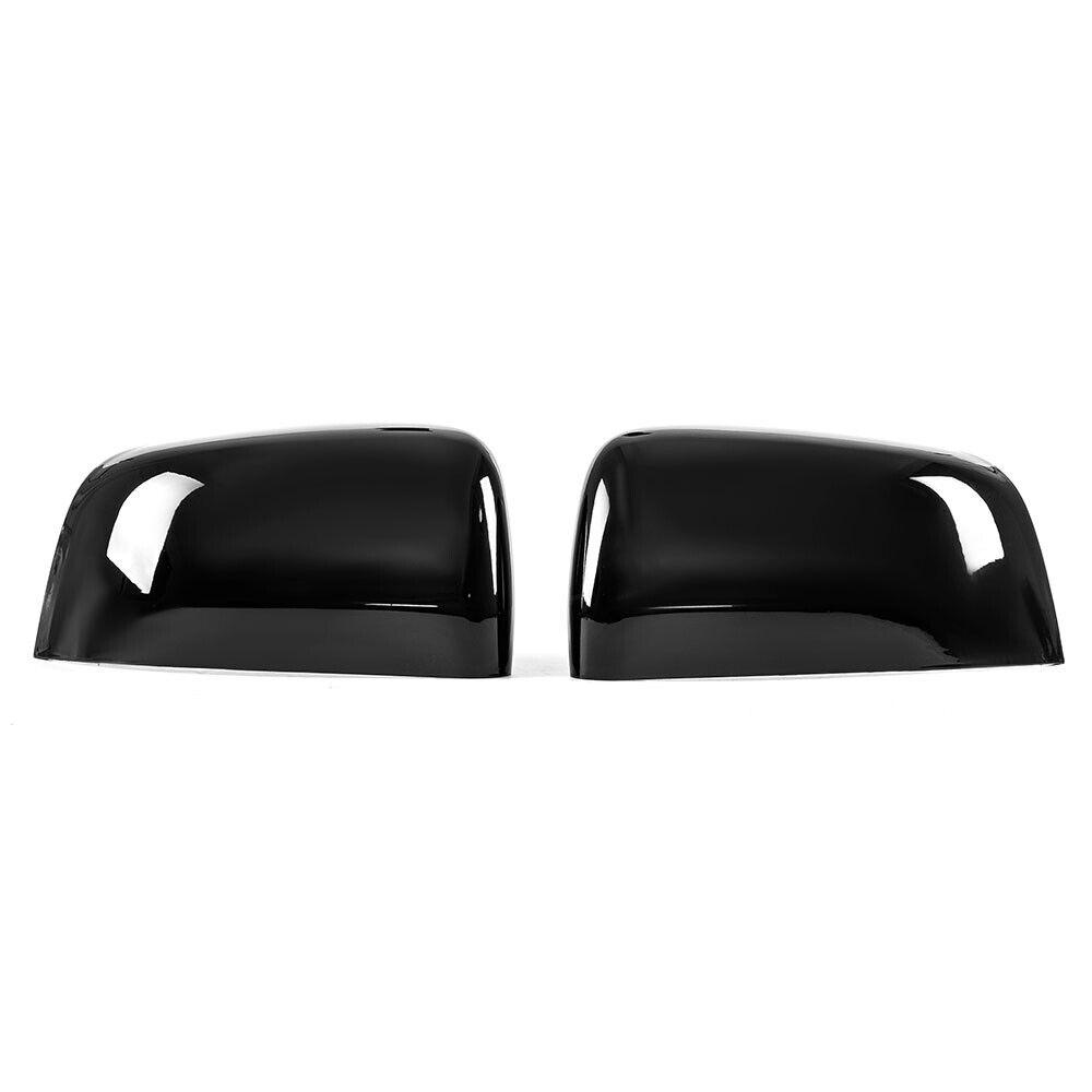 Gloss Black Rear View Mirror Cover Cap For Jeep Grand Cherokee Dodge Durango 2pc