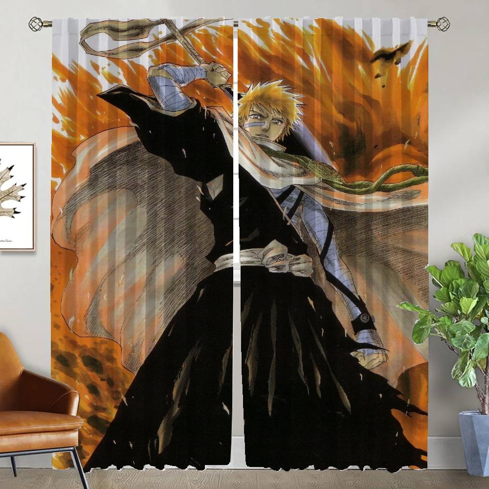 

Блэкаут штора для комнаты 2 панели BLEACH Кухонные шторы Перегородка Домашние интерьерные шторы Тюль для спальни Жалюзи Гостиная Детская W50xH70cmx2pcs-CL