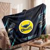 North Queensland Cowboys Flannel Blanket, Custom Name Text Personalized Soft Throw Blanket Home Decor Gift