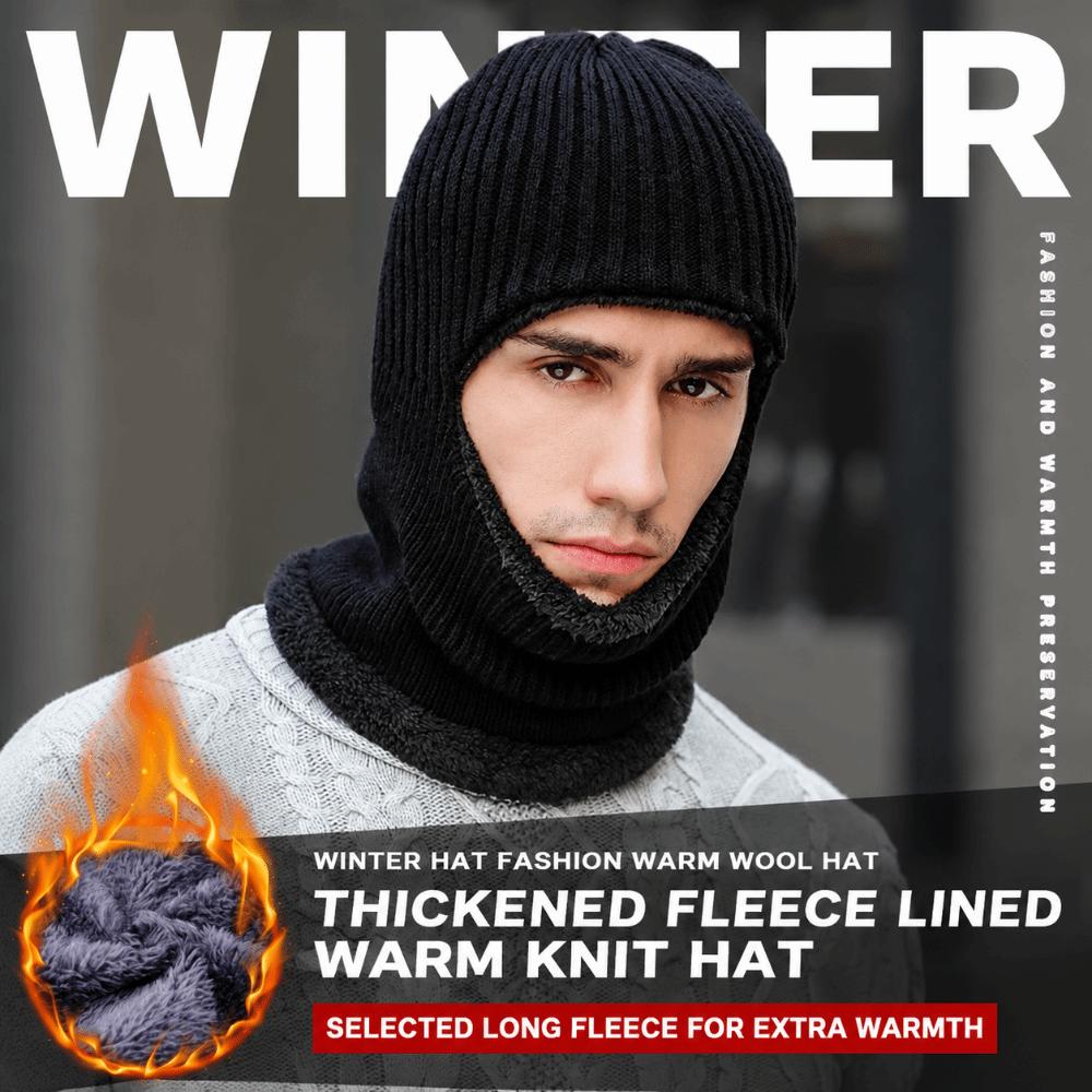 Thickened Full Face Cover Thermal Anti-Cold Knitted Cap New Motorcycle Riding Hat Men Women
