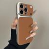 Business Solid Leather Texture Color Case for iPhone 17 Air 16 15 14 Plus 13 Pro Max Matte Shockproof Len Protection Cover