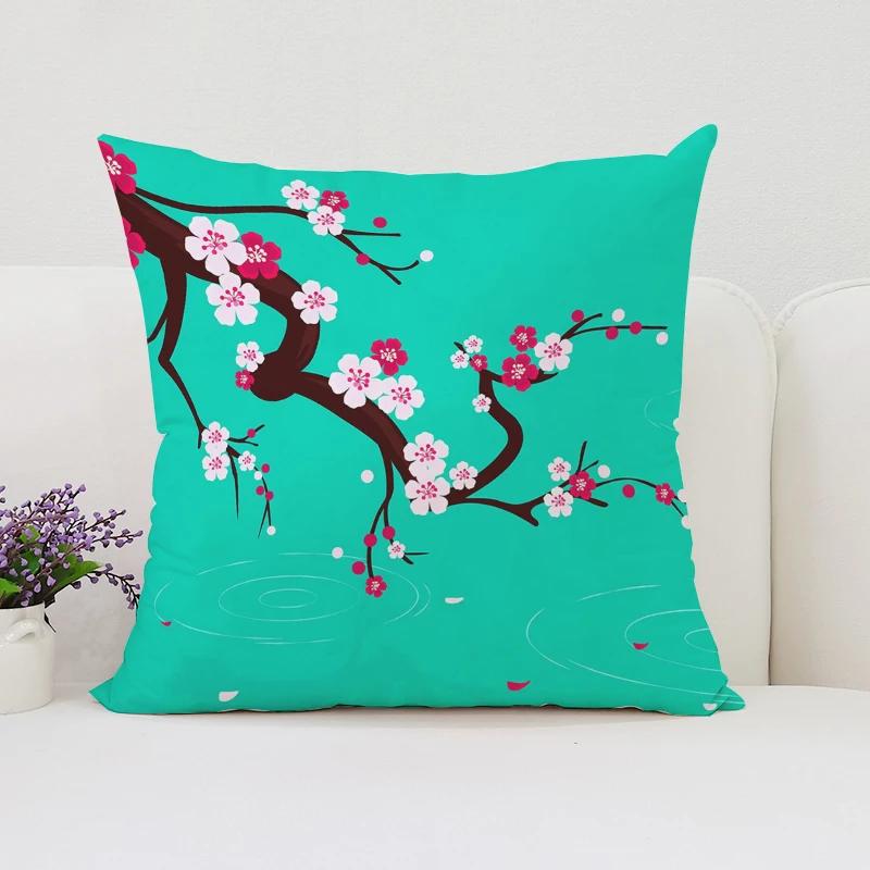 Japanische Kirschblüten Kissenbezüge für Kissen 45x45 Kissenbezug für Kissen Heimdekoration 45x45 Kissenbezüge Kissenbezug