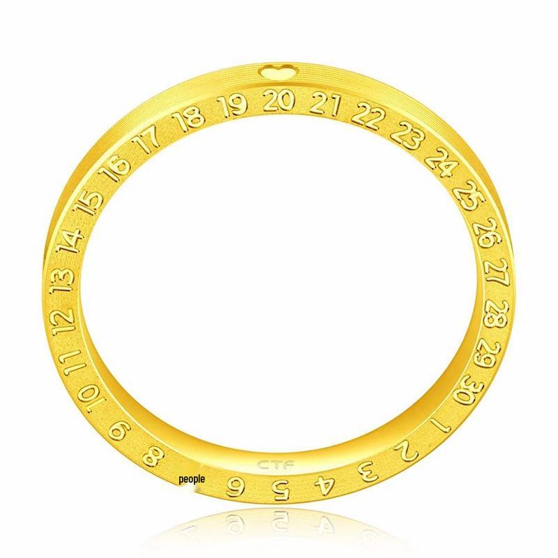 Vietnam Gold 520 Number Love Couple Gold-Plated Brass Rings - Valentine's Day Matching Gift for Girlfriend
