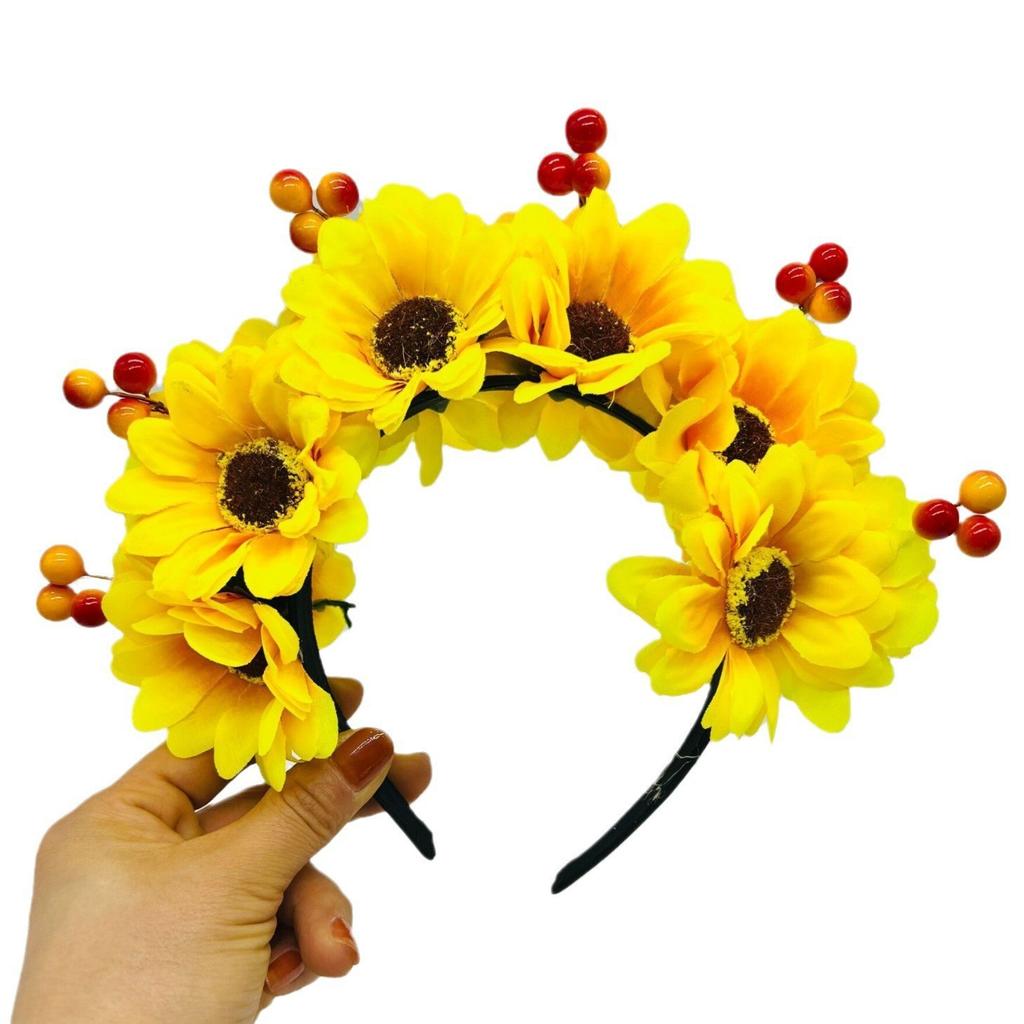 New party simulation flower headband Mori super fairy temperament wreath headband photo photo headgear hairpin