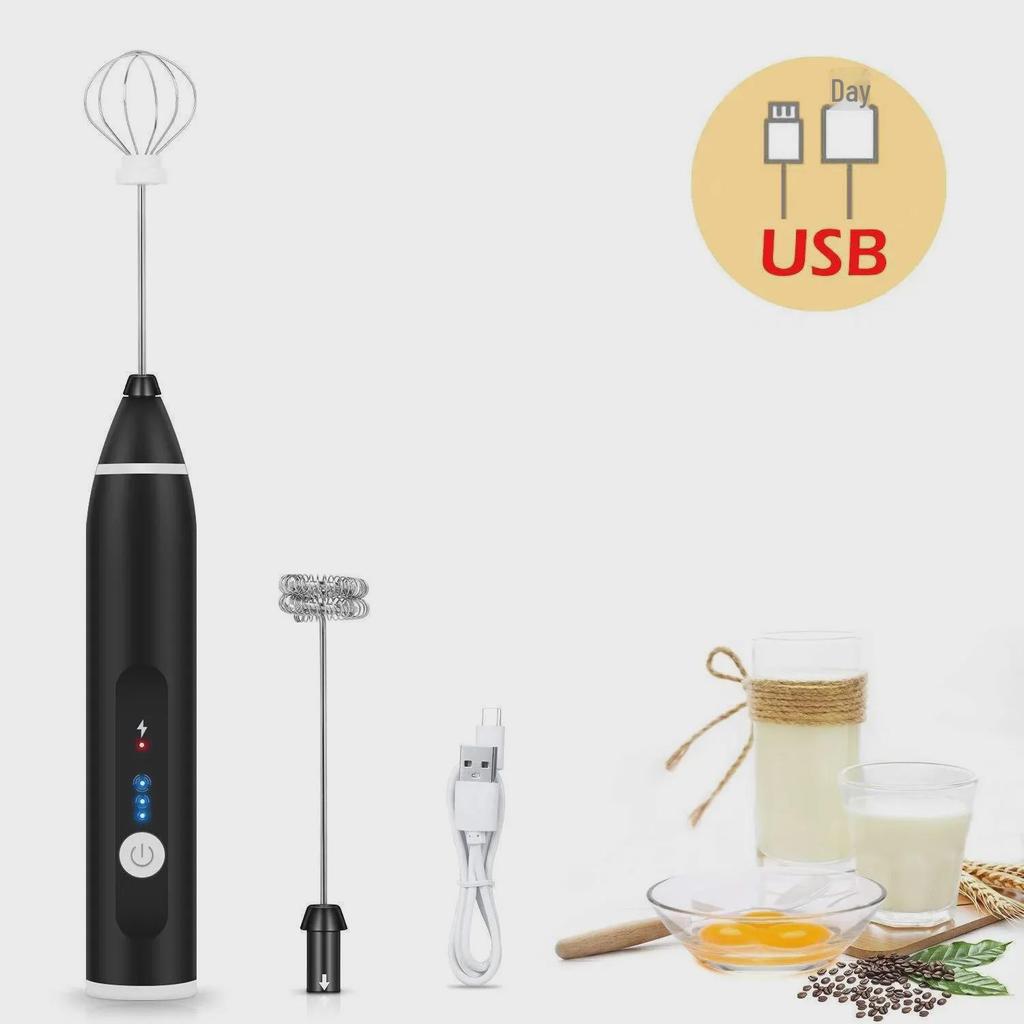 Rechargeable 3-Speed Egg and Milk Frother Mixer