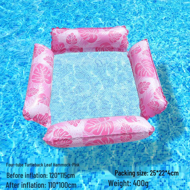 Tumbona Flotante Inflable Plegable Transfronteriza con Respaldo y Malla