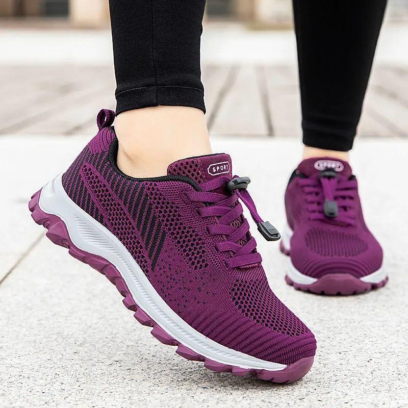Shoes Women's 2025 New Spring and Autumn Walking Women's Soft Soles Are Not Tired Feet Middle-aged and Elderly Walking Shoes Breathable Mesh Mot