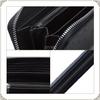 ZIYMU Men's Long Wallet with Zipper-Around Coin Purse, Genuine Leather, Ostrich-Style Leather, Black (zm-w1-001bk)