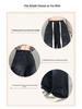Plus Size Women's Black Denim Pants, Loose Elastic Waist, Wide-Leg, Straight, Floor-Length, Winter Extra Thick, Slimming, Fits Up to 200 Jin.