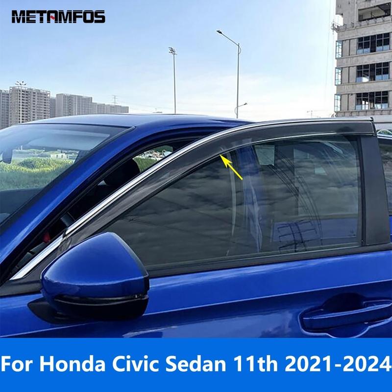 Window Visor Wind Deflector Sun Shade Rain Guard Shield Awning Shelter For Honda Civic Sedan 11th - 2024 Accessories