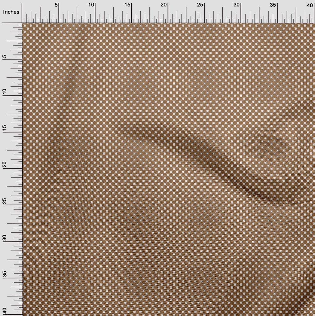 oneOone Cotton Flex Brown2 Fabric Asian Block Floral Dress Material Fabric Print Fabric By The Yard 40 Inch