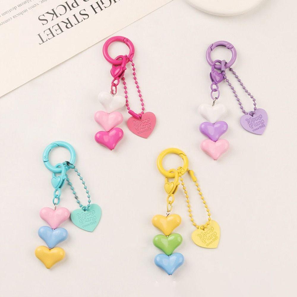 Heart Key chain Colorful Keychain pendant 2024 Earphone Case Pendant  Bag