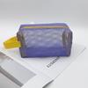 Large Capacity Mesh Cosmetic Bag Zipper Closure Toiletry Bag Dopamine Beach Clutch  Travel