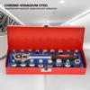 18pcs Chrome Vanadium Steel 3 8in Oil Drain Plug Sump Ratchet Socket Wrench Set Oil Change Tool
