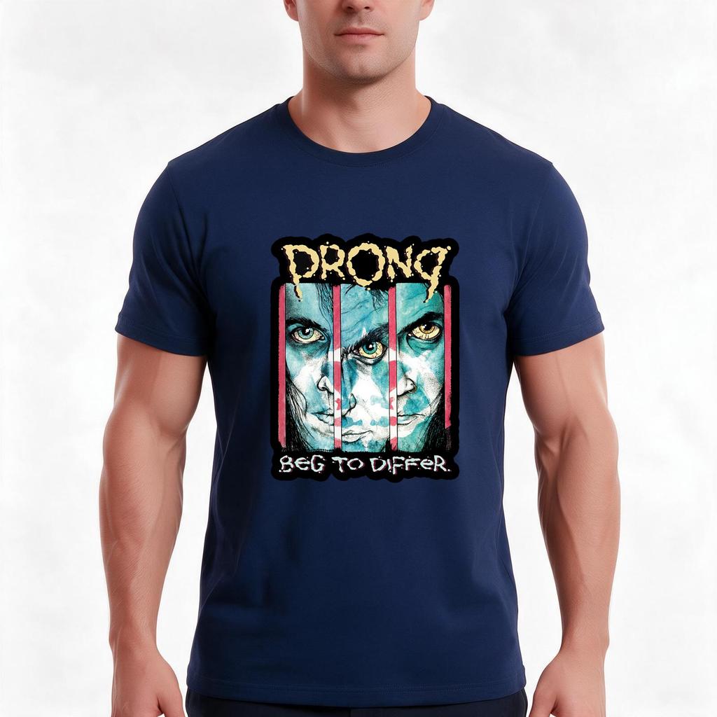 The Prong Tshirt Summer Casual Cotton Tee Oversized Streetwear Tops Vintage Graphic Print Loose Fit Short Sleeve