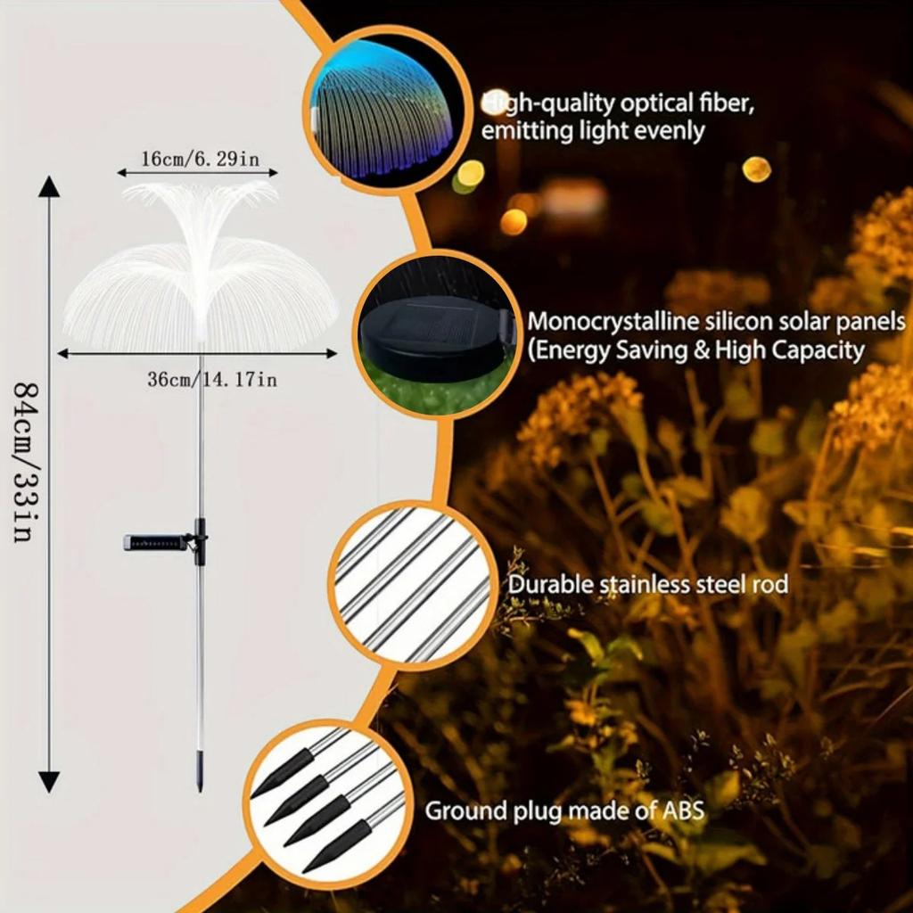 Colorful Solar Jellyfish Light Solar Lamp Outdoor Solar Outdoor Lawn Lighting LED Lighting Outside Fiber Optic Outdoor Lighting