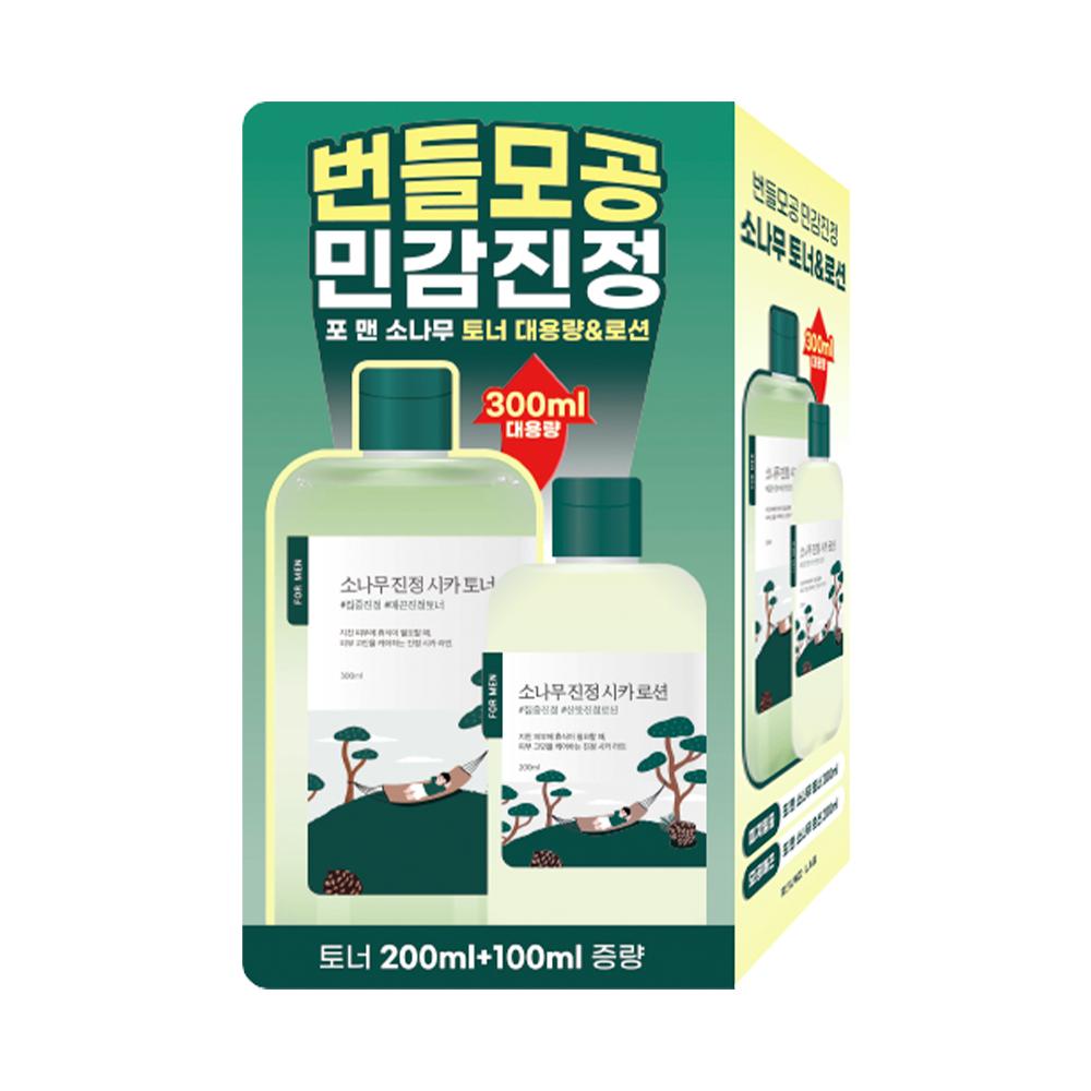 ROUND LAB for Men Pine Soothing Toner/Cream 2-pack (Toner 300ml + Cream 75ml)
