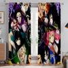 Japanese Anime Print Curtains for Kids Room, Bedroom, Living Room, Kitchen Decorative Curtains, Home Decoration, 2 PCs