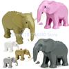 Afrikanische Wildtiere Zoo Bausteine Figuren Zubehör Säbelzahntiger Löwe Elefant Wolf Ente Spielzeugmodelle Kindergeschenk Spielzeug K93