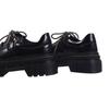 Fashion Women's new leather cowhide round toe high-heeled lace up college style single shoes, thick soled retro casual shoes