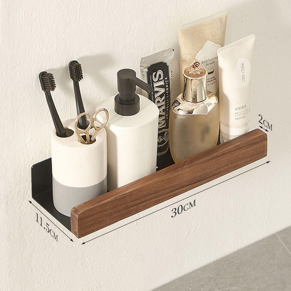 Moisture Proof Wooden Bath Storage Rack Wall-Mounted Toilet Organizer  Kitchen
