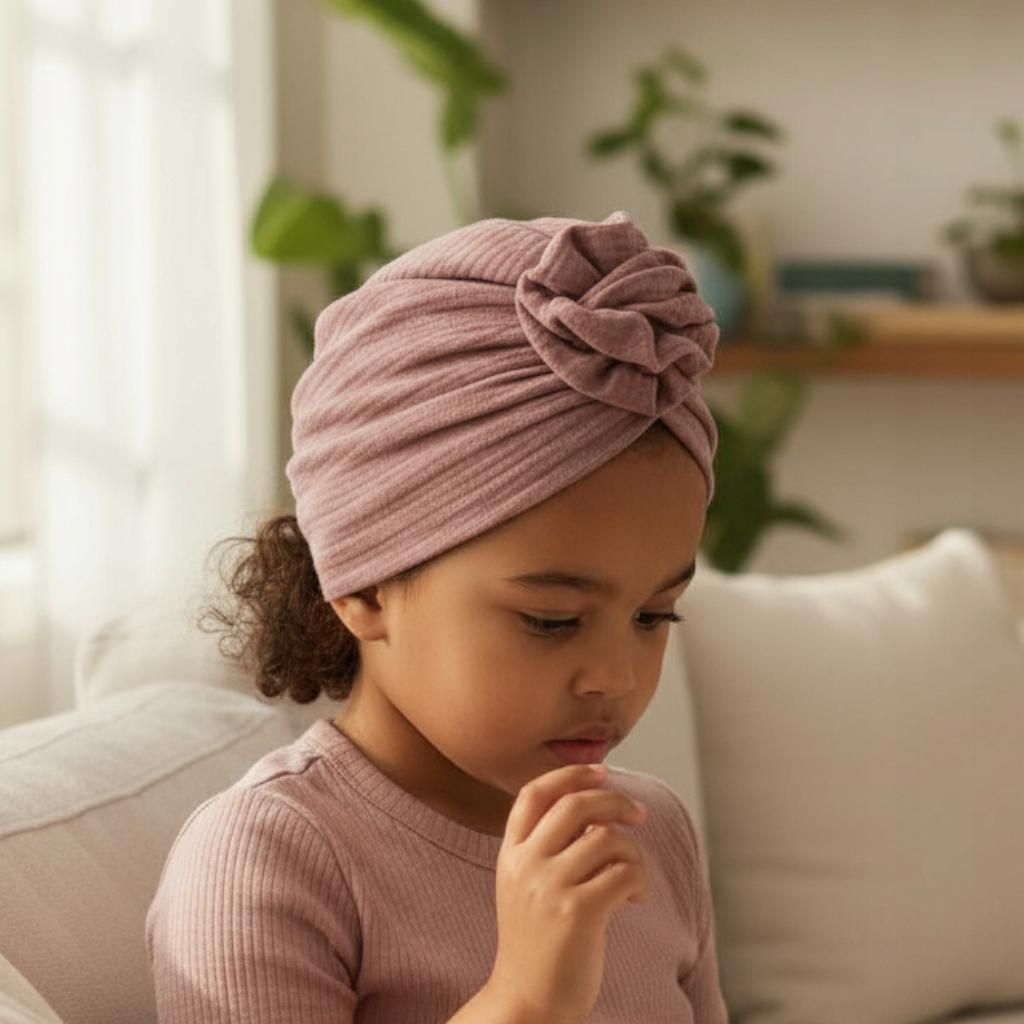 Classic Mussa 031 Turban with Rose Cotton Muslin Comfort and Style