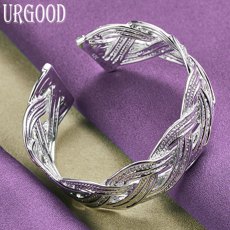 925 Sterling Silver Open Woven Bracelet Fashion Jewelry