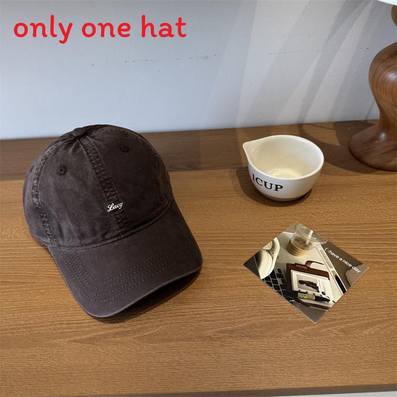 Casual Streetwear Baseball Hat With Embroidered Lettering Wide Brim For Men Women кофейный