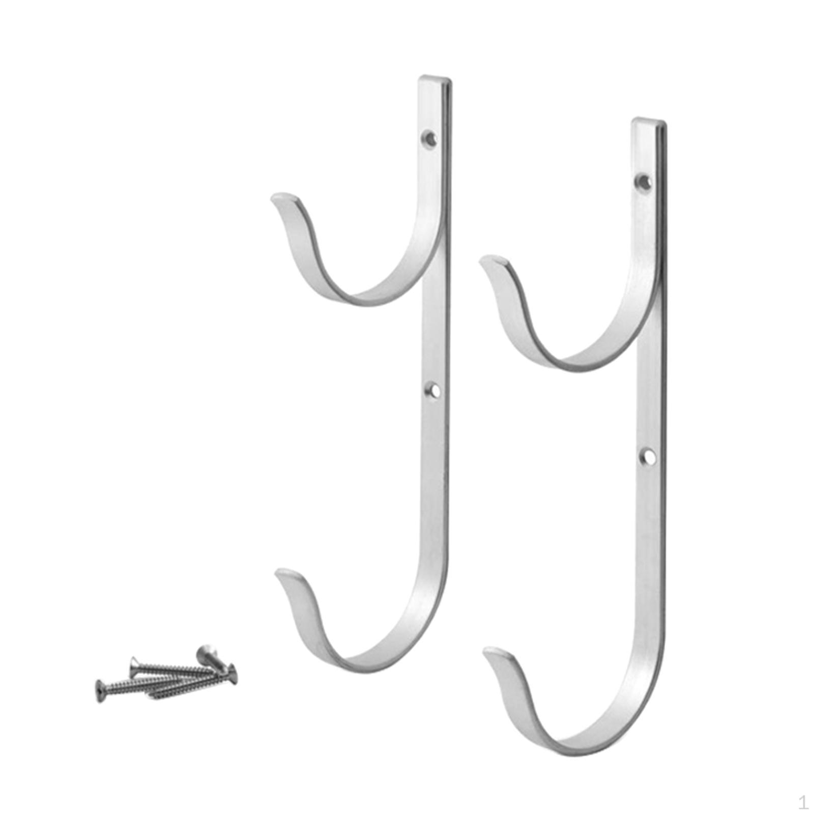 Pool Pole Hanger 2pcs Silver Aluminium holder Swimming Aluminum Hook for