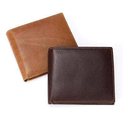 Portafoglio in Vera Pelle con Scomparti Multipli per Carte, Finitura Cerata Retrò, Portamonete Anti-RFID