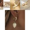 Retro Heart-shaped Earrings For Women Elegant Geometric Copper Design