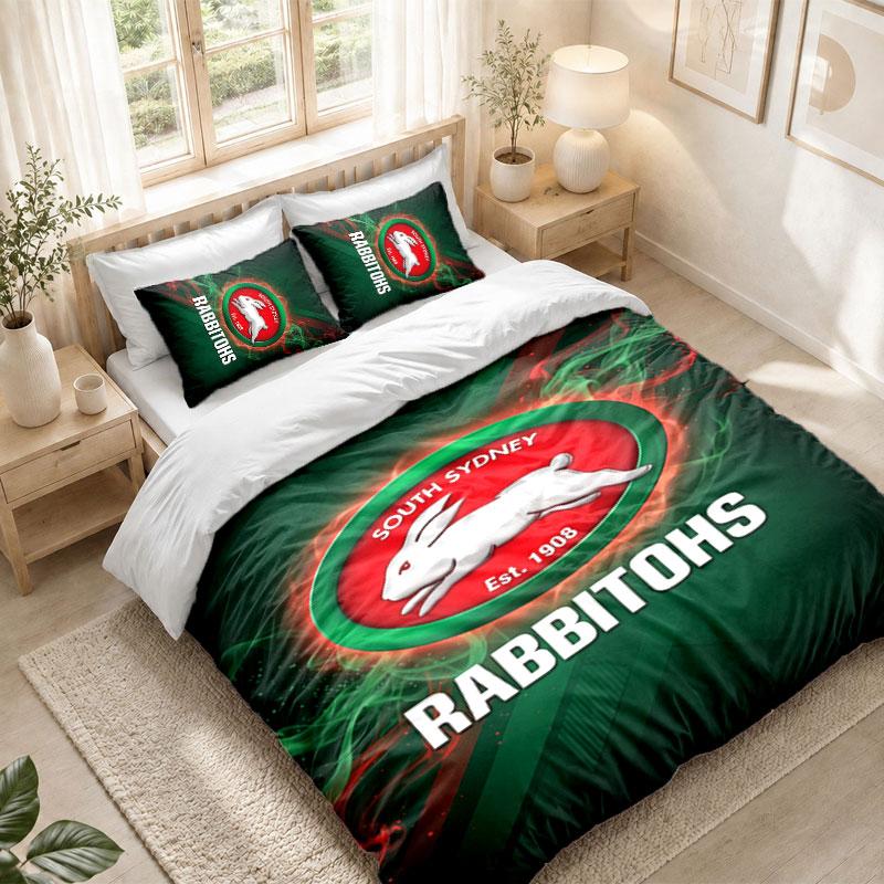 Bedding Set 1 Duvet Cover 2 Pillowcases South Sydney Rabbitohs Print Bedroom Home Decoration
