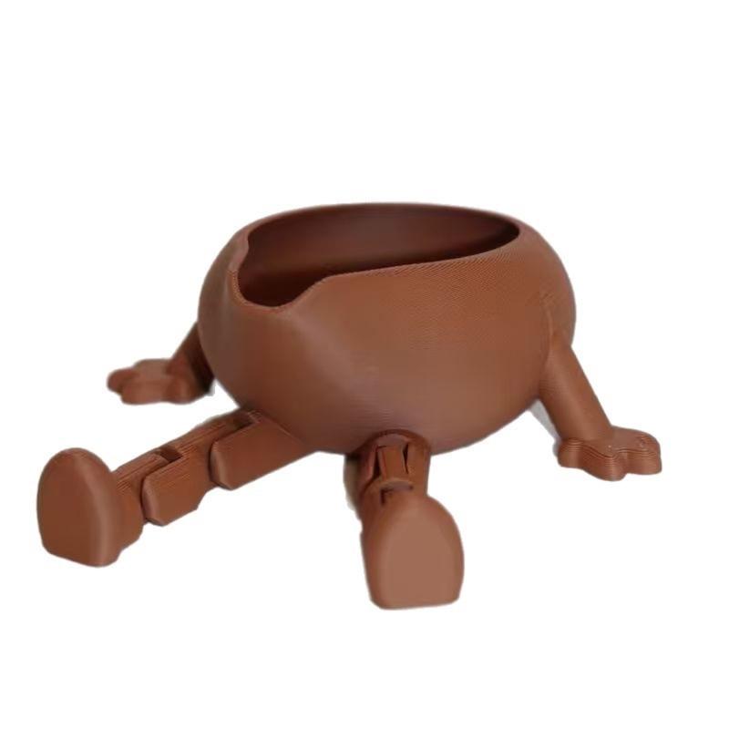 Cute 3D Printed Coffee Bean Measuring Cup Model Poseable Articulated Joints For Coffee Enthusiasts And Collectors 1
