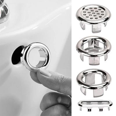New 4 Styles Bath Sink Round Ring Overflow Spare Cover Plastic Silver Plated Tidy Trim Bathroom Ceramic Basin Ceramic Pots Overf