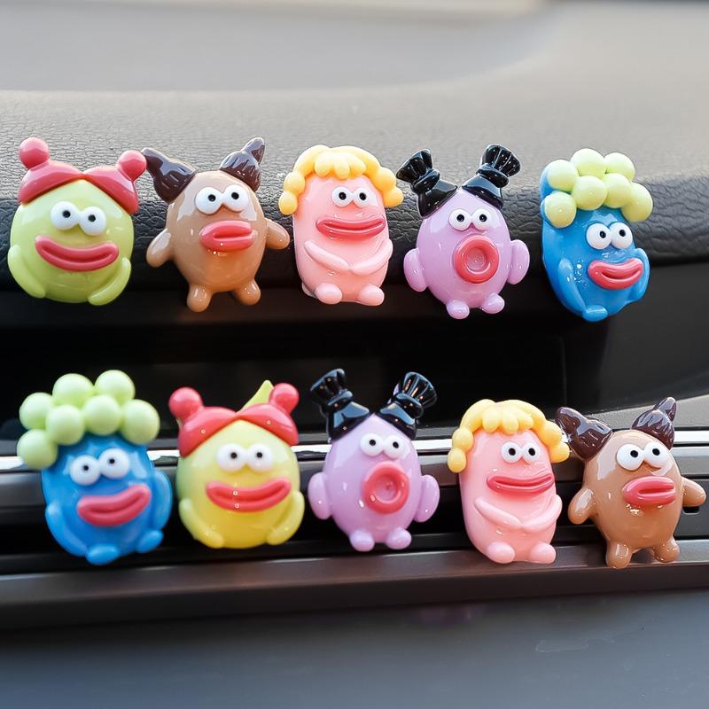 Cartoon Sausage Mouth Car Ornaments Automatic Center Control Screen DIY Mini Resin Decoration Accessories Refrigerator Sticker