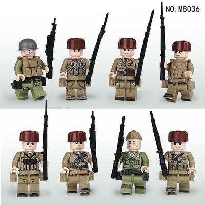 Poupée à petites particules M8036, jouet de bloc de construction de l'armée des volontaires, 8 pièces