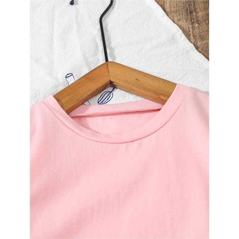 Fruits Letter Strawberry Print Short-Sleeved Round Neck T-Shirt