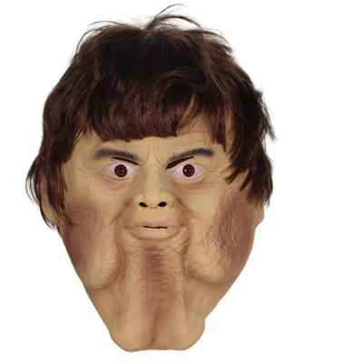 Double Chin Mask Funny Adult Full-face Latex Hood Halloween Horror Performance Costume Prop