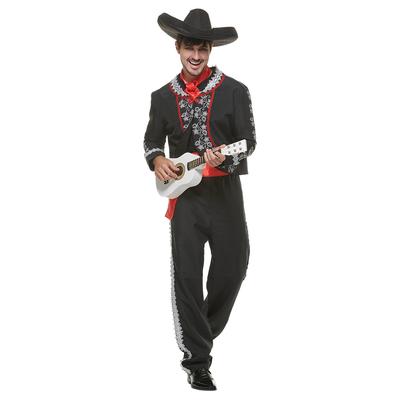 Men Mariachi Costume Adult Traditional Day of the Dead Costume Halloween Cosplay Outfit