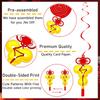 Happy Chinese New Year Hanging Swirls 2026 Chinese New Year Party Decoration Year of The Horse Themed Ceiling Swirls Spring Festival Hanging