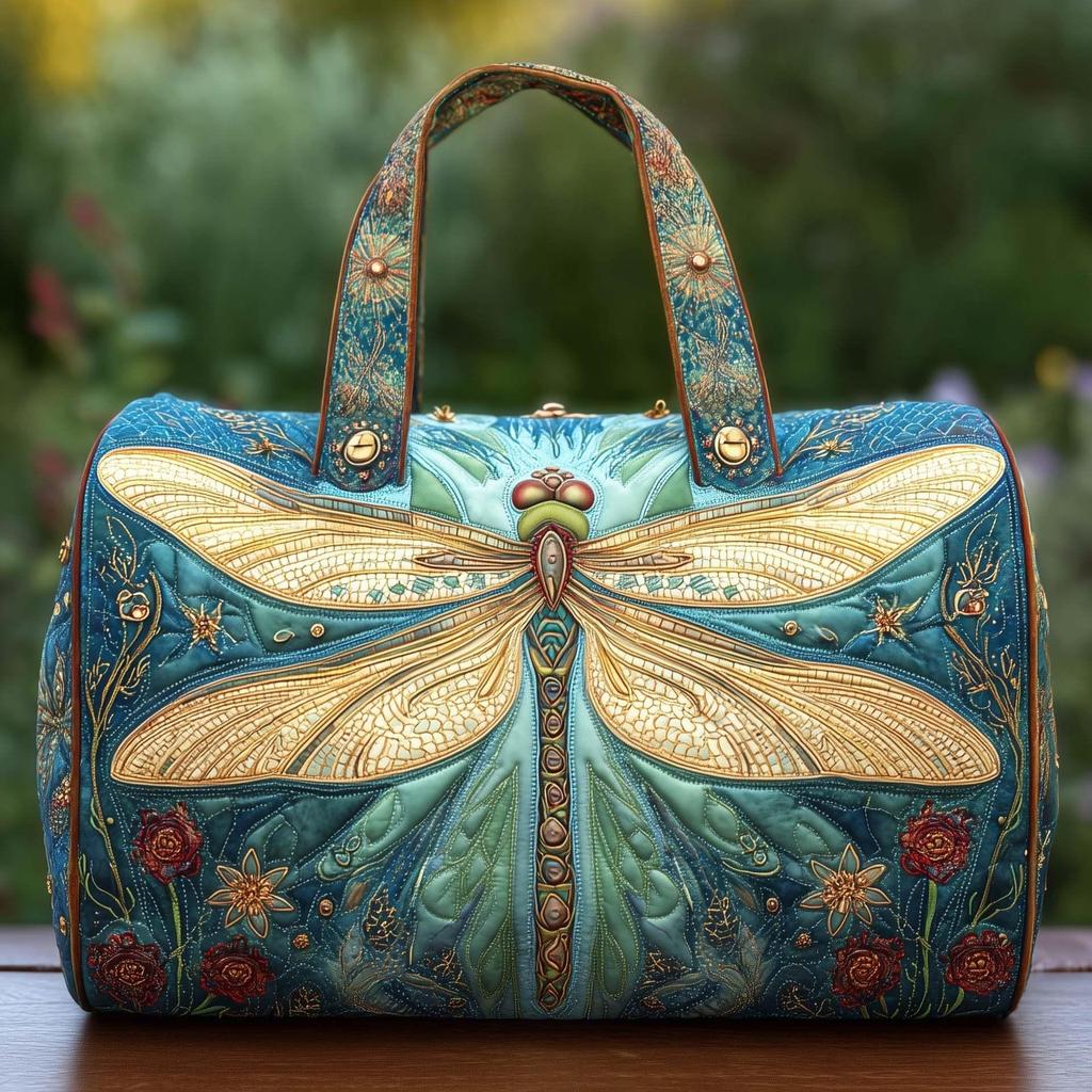 Dragonfly Series 3D Printed Women's Travel & Yoga Handbag