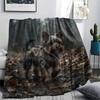 Hiking Animals Print Flannel Blanket,High Quality Comfortable for All Seasons,Home Decor,Warmth and Comfort,Perfect for Christmas Gifts