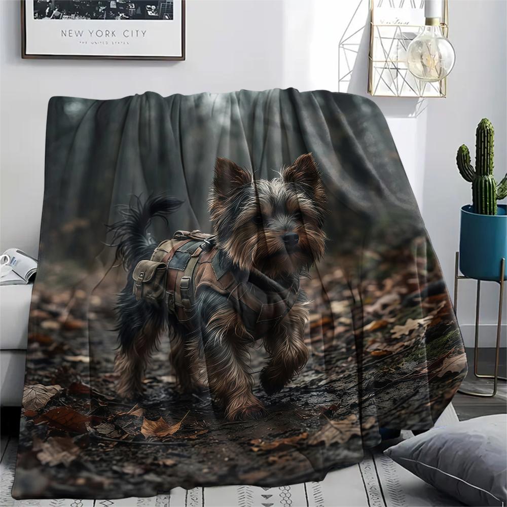 Hiking Animals Print Flannel Blanket,High Quality Comfortable for All Seasons,Home Decor,Warmth and Comfort,Perfect for Christmas Gifts