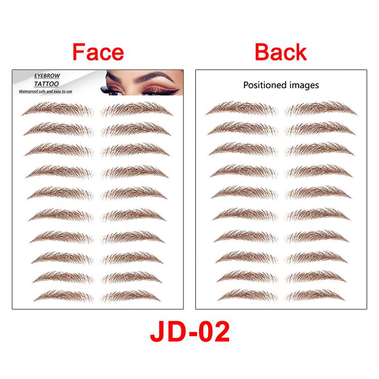 Realistic Natural Beauty Water Based Fake 3D Imitation Temporary Women Makeup Stickers Eyebrow Transfer Tattoo