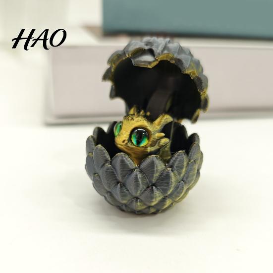Desktop Ornament 3D Printed Dragon Egg Vibrant Color Small Size Miniature Statue Stress Relief Fidget Toy Adorable Cartoon Dragon-themed Desk