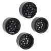 4Pcs Beadlock Wheels 1in Deep Groove Universal for Traxxas ATV RC Car Body Parts with Screws Black