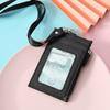 Casual Fashionable Pu Card Bag With Zipper Loose Change Bag With Hanging Rope Men'S And Women'S Card Mini Coin Bag Multiple Card Slots Id Card Bag