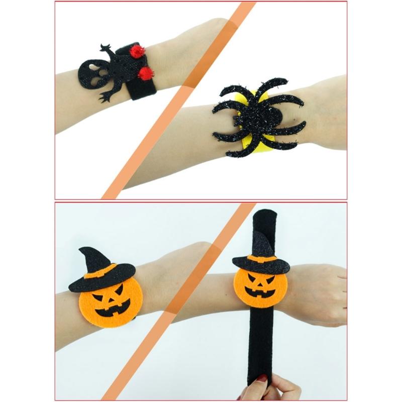 Holiday Wrist Accessories Set of 10 Slap Bracelets for Group Guests, Seasonal Wristbands for Class Parties and Family Plans